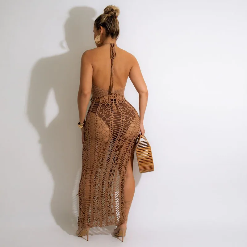 Сексуальный Вязаный Кружевной Женский Комплект Бикини На Одно Плечо С Открытой