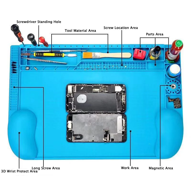 

New Heat Insulation Working Mat High Temperature Resistance With Magnetic Soldering Pad 3D Wrist Protect Maintenance Platform