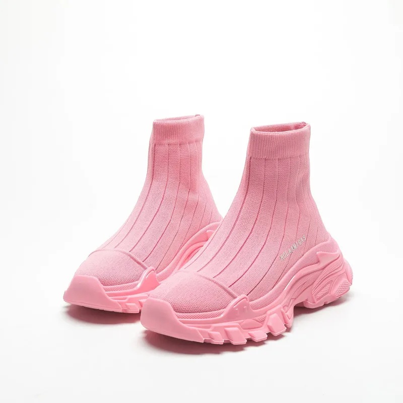 

Winter Socks Boots Solid Elasticity Ankle Boots Platform Shoes Women Fashion Casual Ladies Boots Weave Sports Couple Shoes 2022