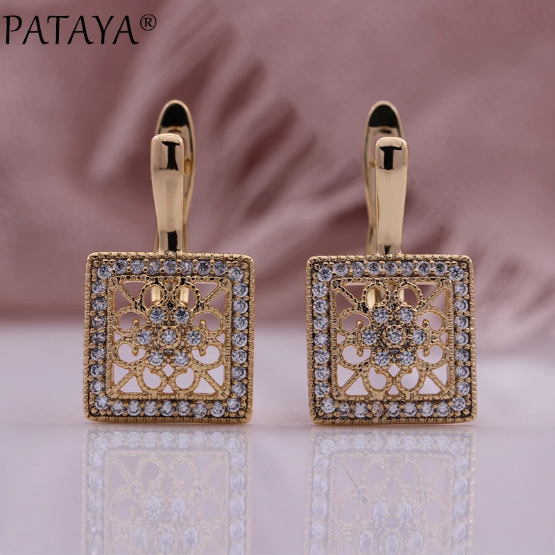 

Новинка, роскошные длинные серьги-подвески PATAYA из натурального циркона, модные женские свадебные украшения из розового золота 585 пробы, уни...