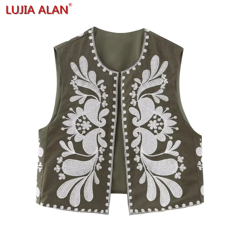 

Женский жилет с цветочной вышивкой, Свободный кардиган в национальном стиле, Повседневная Уличная одежда, лето, C1827