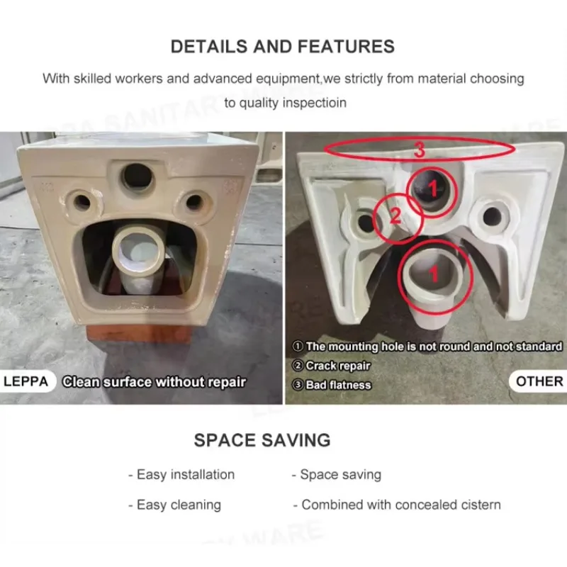Высококачественная керамическая ванная комната скрытый бачок не требующий