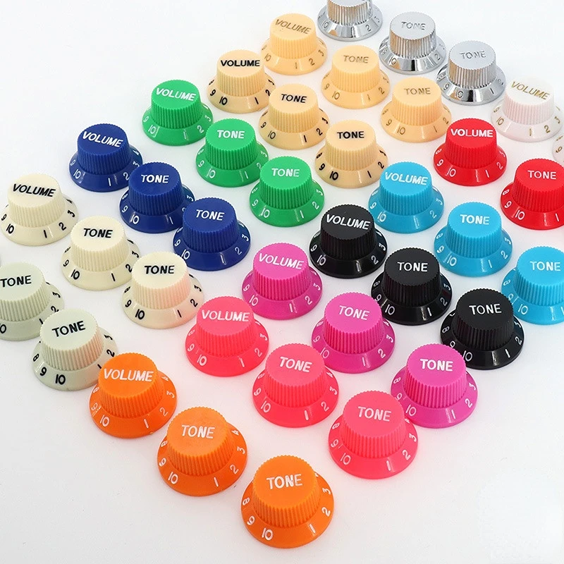 

Black Plastic 1-Volume 2-Tone Control Knob For Electric Guitar Pickup