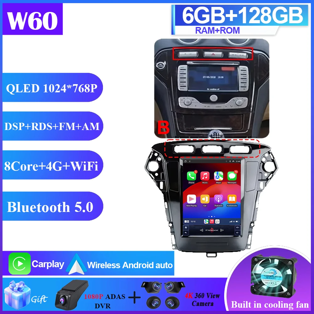 

Автомагнитола Android 16 для Ford Mondeo MK4 2011-2013, мультимедийный проигрыватель с GPS-навигацией, 5G Wi-Fi, 9,7 дюйма