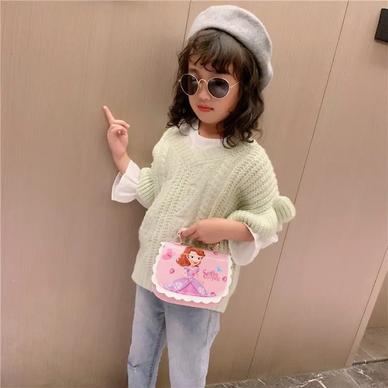 Disney Frozen Princess Shoulder Bag for Girl Kid Cute Cartoon Crossbody Bag Waterproof Large Capacity Portable Mini Bag