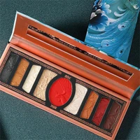 nine colors waterproof eyeshadow palette luxury long lasting glitter matte shimmer highlight blush eyeshadow tray cosmetic