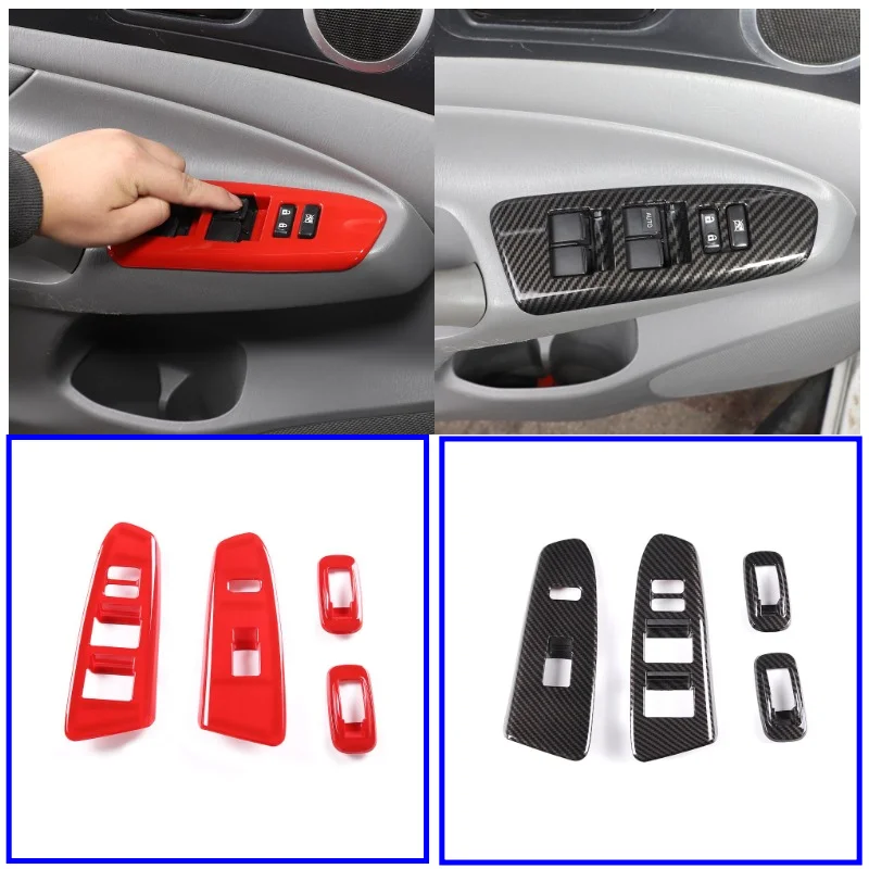 4 PCS Interior Modification Window Lifting Button Frame Trim Decorative Cover For Toyota Tacoma 2011-2015 Casing Car Accessory