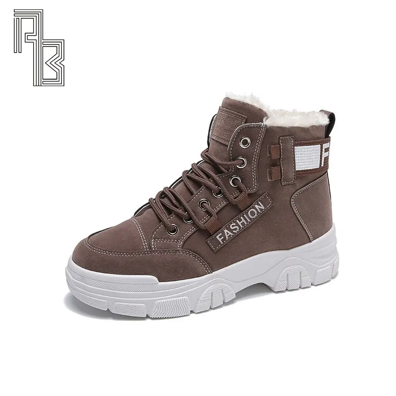 

Женские высокие кашемировые ботинки на шнуровке, с нескользящей подошвой