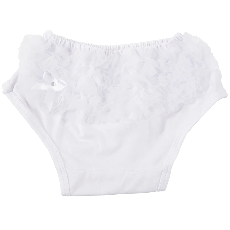 

White Baby Girl Ruffle Bloomers Panties Diaper Cover Image S