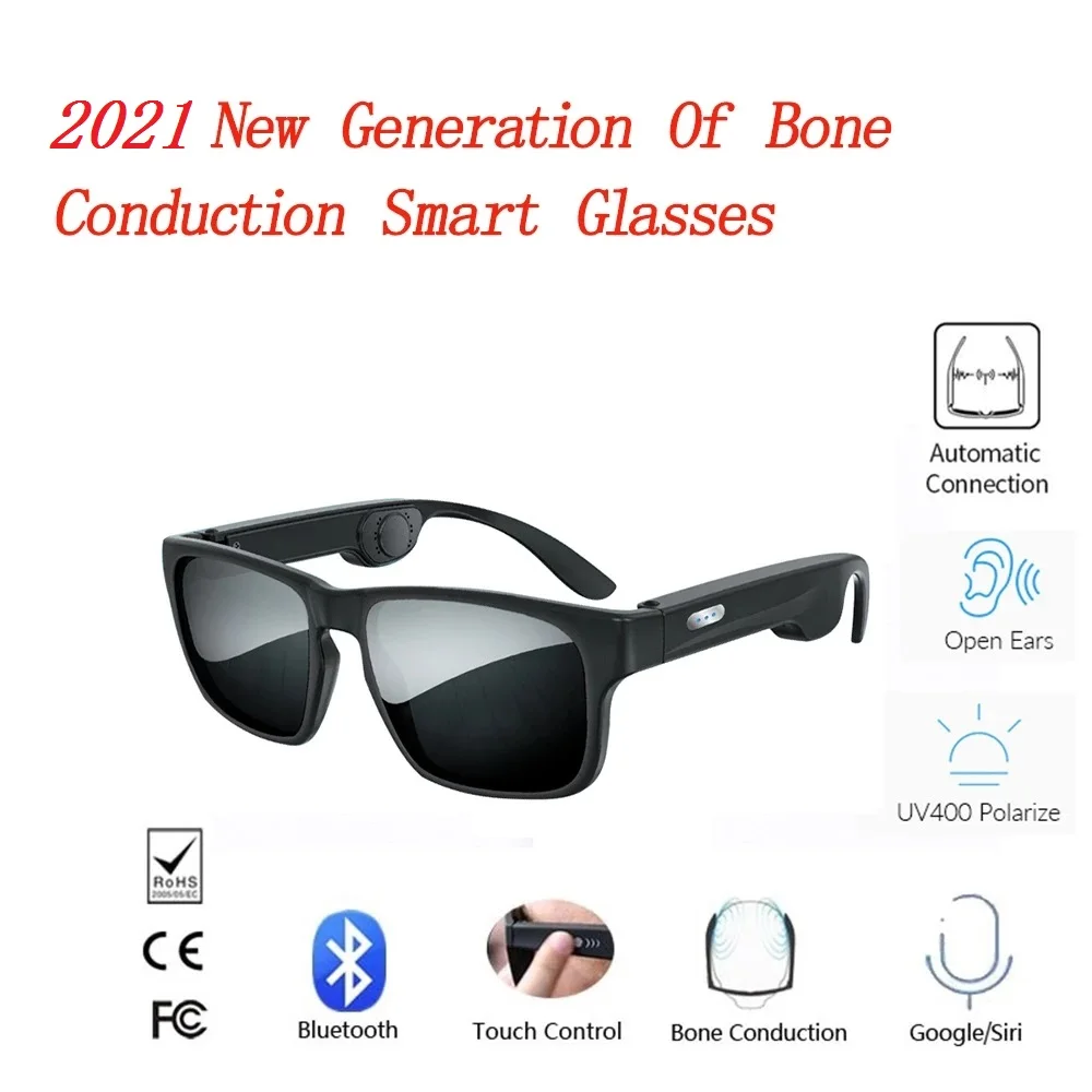 

AWIND Bone Conduction Wireless Bluetooth 5.0 Smart Glasses Stereo Headset Polarized Sunglasses Can Be Matched With Prescription