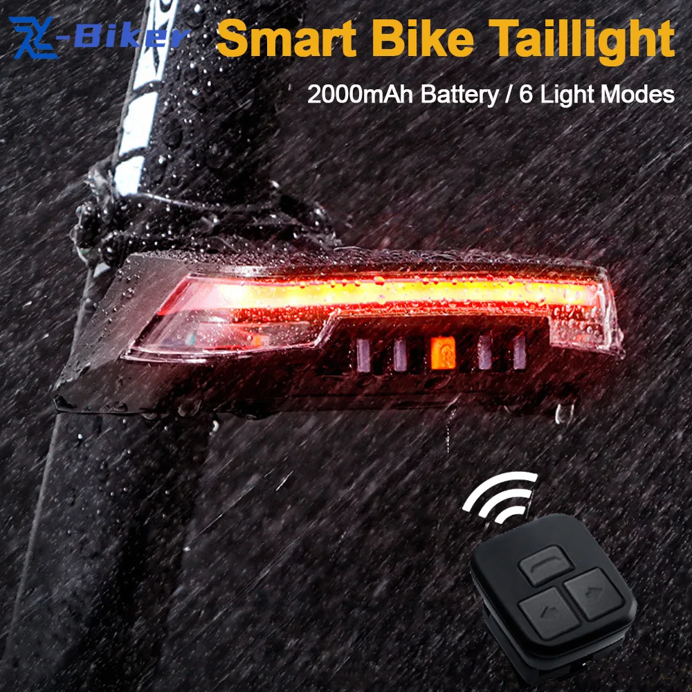 

Задний фонарь для велосипеда, аккумуляторная беспроводная Индукционная лампа для велосипеда, умный тормозной задний фонарь, дистанционное управление, сигнал поворота велосипеда, фонарь