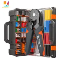 Набор из кримпера для обжима наконечников, самих кабельных наконечников и термоусадочных трубок