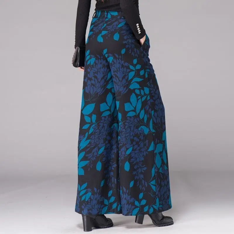 Осенне-зимняя женская юбка с принтом на эластичных пуговицах модная свободная