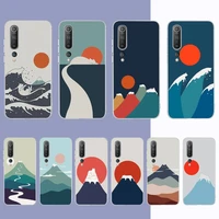 toplbpcs abstract art cat mount fuji japan landscape phone case for samsung s21 a10 for redmi note 7 9 for huawei p30pro honor