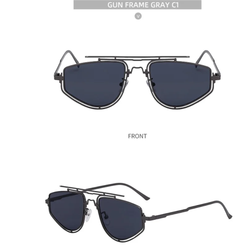 2024. Модные мужские солнцезащитные очки Ice blue с металлическим вырезом элегантные