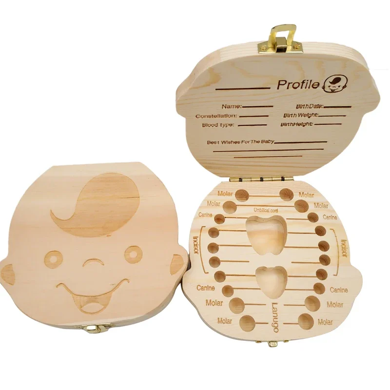 Деревянная коробка для хранения молочных зубов |