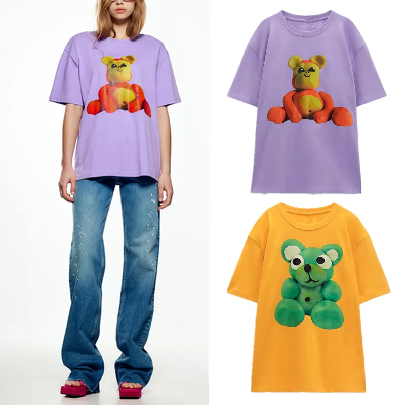 Женская футболка с коротким рукавом и круглым вырезом свободного покроя |