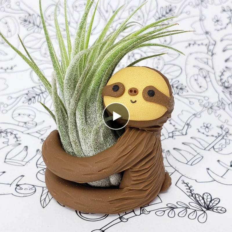 

Nordic Decor Sloth Plant Stand Ornament Room Decor Garden Decoration Flowerpot Desk Accessories Fairy Garden Children's Day Gift