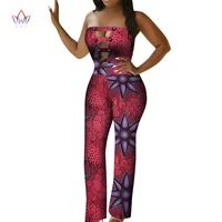 hot african women print jumpsuit bazin riche traditional african clothing women sexy off shoulder romper jumpsuit party wy5678