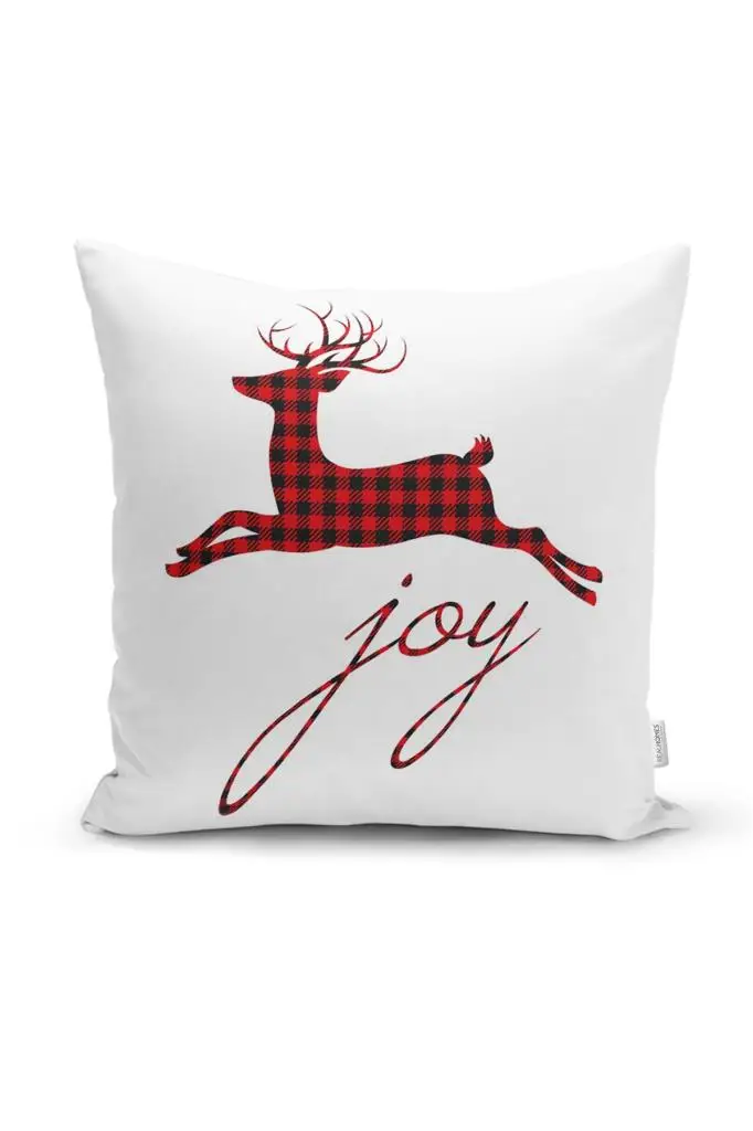 Клетчатая декоративная подушка Zeminli с рождественским узором 4 ' Рождественская