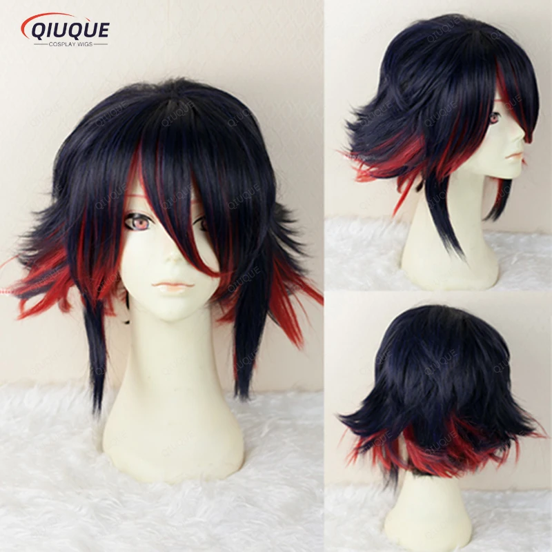 

Anime KILL la KILL Matoi Ryuko Short Blue And Red Heat Resistant Hair Cosplay Costume Wig + Free Wig Cap