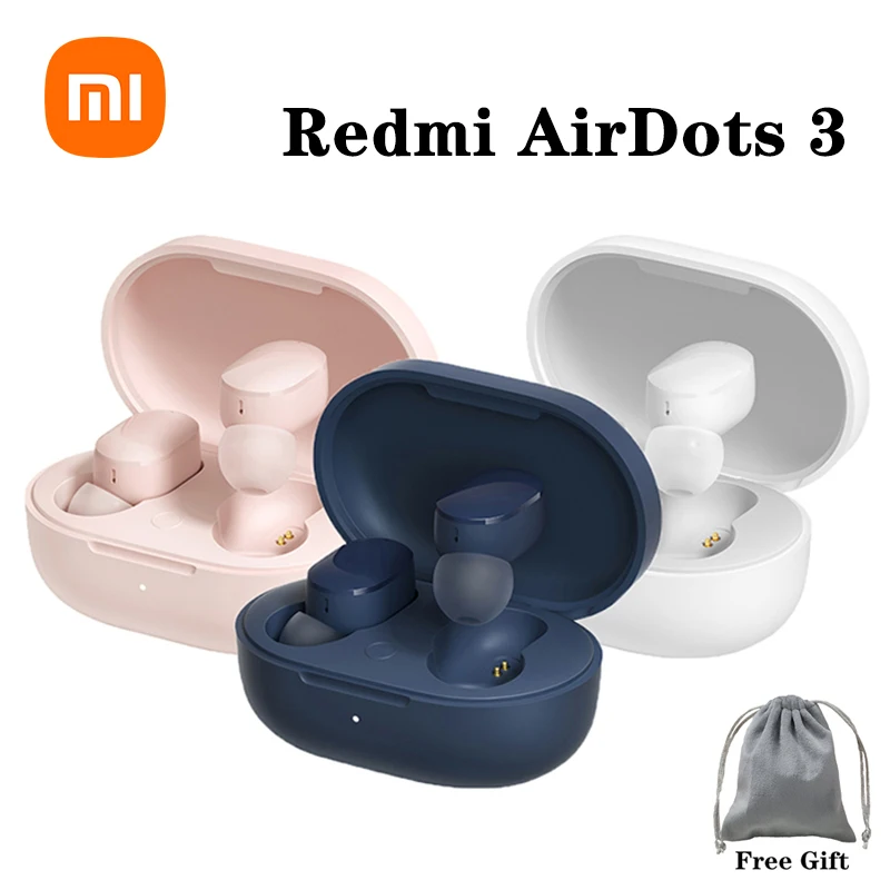 

Оригинальные наушники Xiaomi AirDots 3 Bluetooth беспроводные наушники Airpods чехол Bluetooth 5,2 сенсорный контроллер для Huawei IPhone