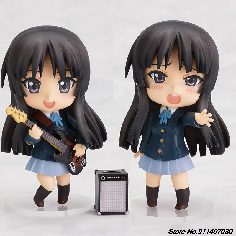 Nendoroid K ON Music Action Figure Anime kawaii Cute Girl Bass Mio Figure 10cm Movie Collectible Model Toys Doll Gift For Kids