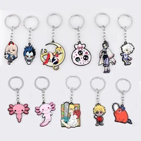 anime demon slayer key chain cartoon figure axolotl keychains anime figures pendant key chain cosplay jewelry friends gift