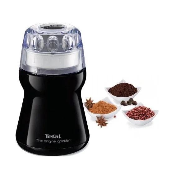 Кофемолка Tefal GT110838 емкостью 50 г с резервуаром из нержавеющей стали, черная-1510001034