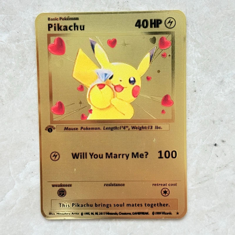 В наличии 1 шт./компл. домашние металлические карты Pokemon Пикачу Иви Мьюту Лапрас