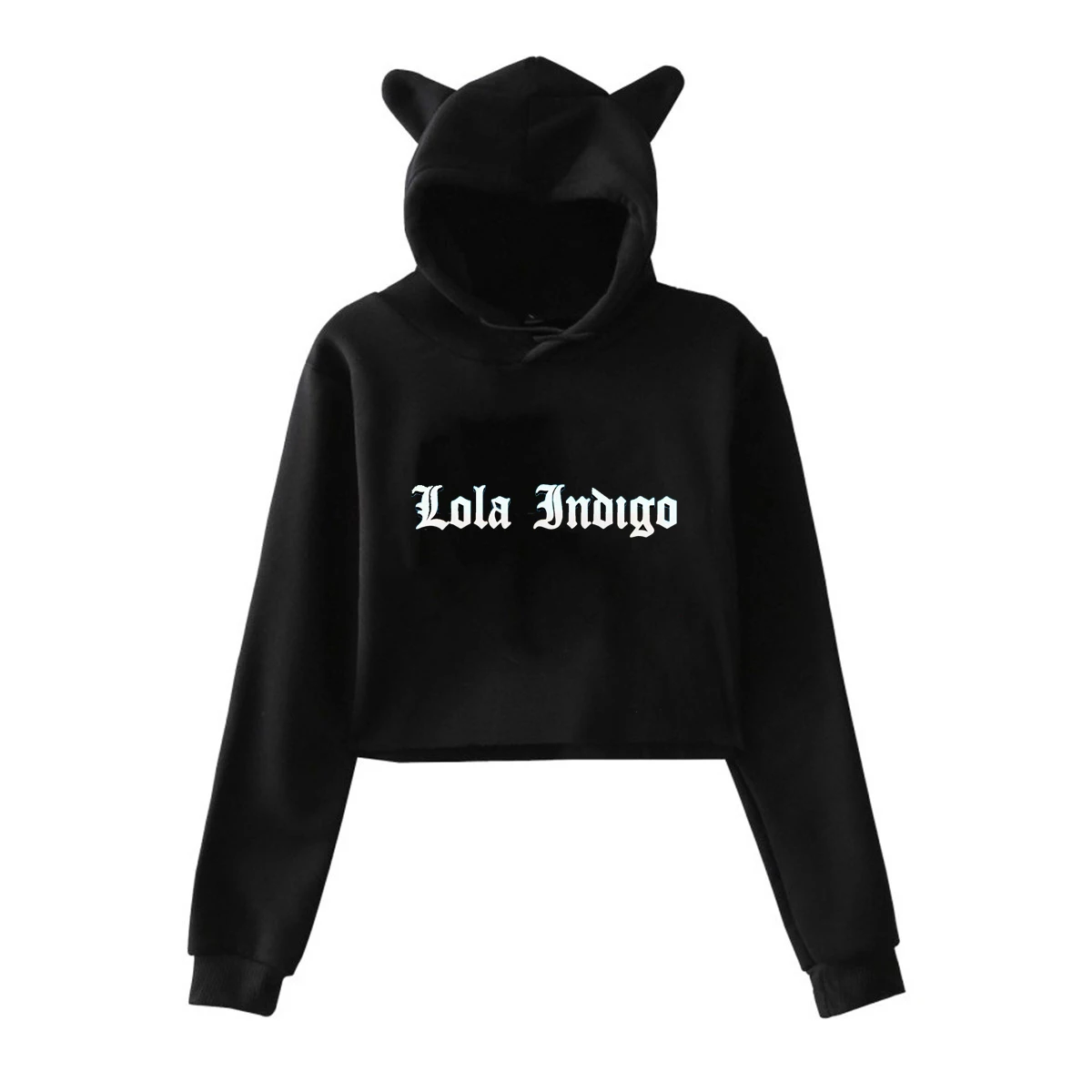 

2023 Lola, Толстовка цвета индиго, модный топ с кошачьими ушками, женские толстовки, свитшот, сексуальные топы для девочек Y2K, уличная одежда