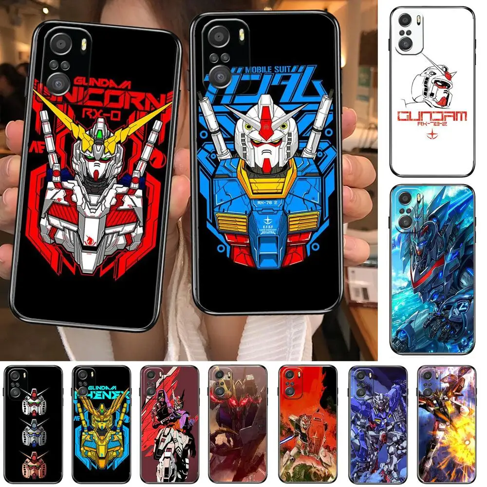 

2022 GUNDAM anime Phone Case For xiaomi redmi 11 Lite pro Ultra 10 9 8 MIX 4 FOLD 10T Black Cover Silicone Back Prett