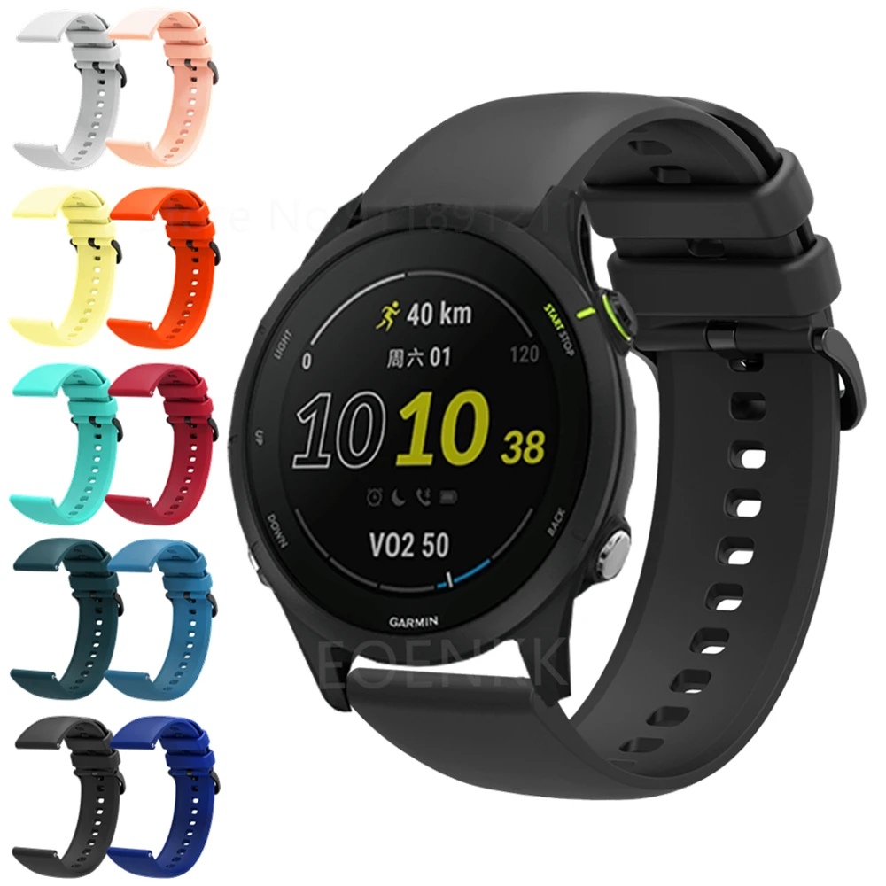Ремешок силиконовый для наручных часов Garmin Forerunner 255 265 22 мм