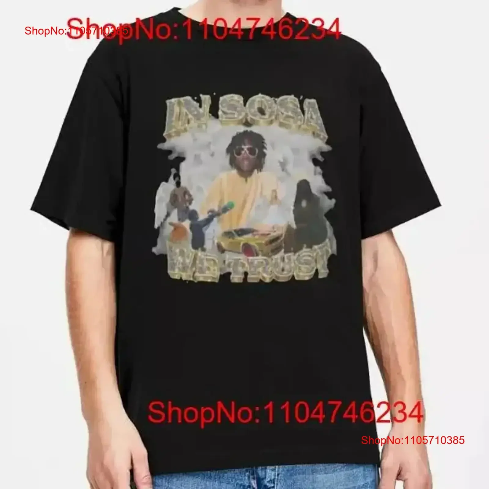 Фото Футболка In Sosa We Trust Chief Keef Merch: винтажная, из выстиранного хлопка, дышащая, в стиле стритвир, для мужчин №1