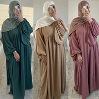 2022 large swing solid color loose comfortable robe muslim dress women dubai abaya turkey islamic abayas for women