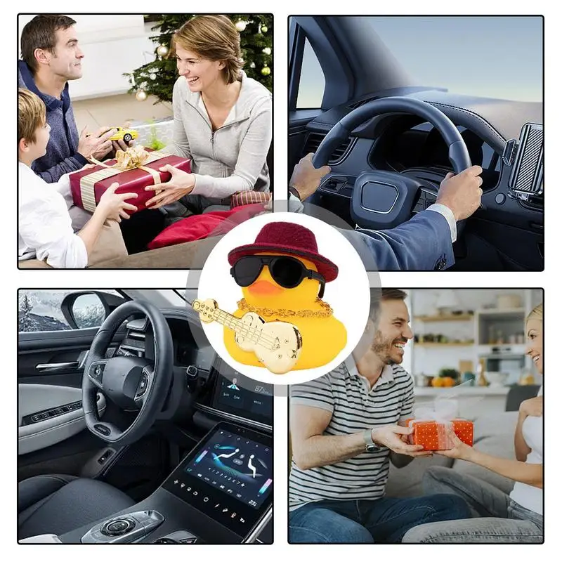 Резиновая Милая утка украшения для игрушечного автомобиля желтая приборной