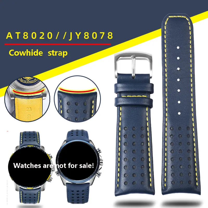 Ремешок из воловьей кожи с изогнутым концом для наручных часов CITIZEN Blue Angel ремешок