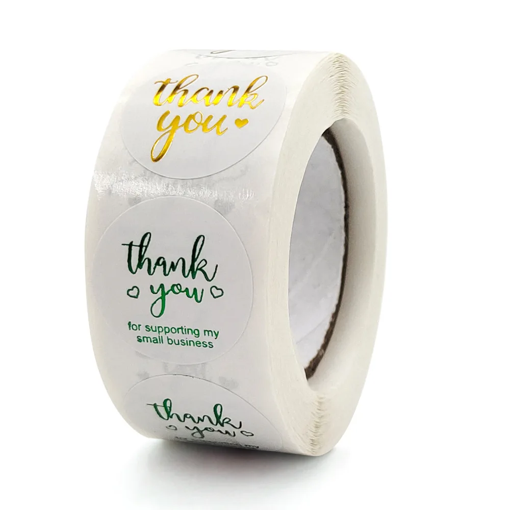 

New roll color hot stamping stickers thank you stickers holiday gifts decorative sticker