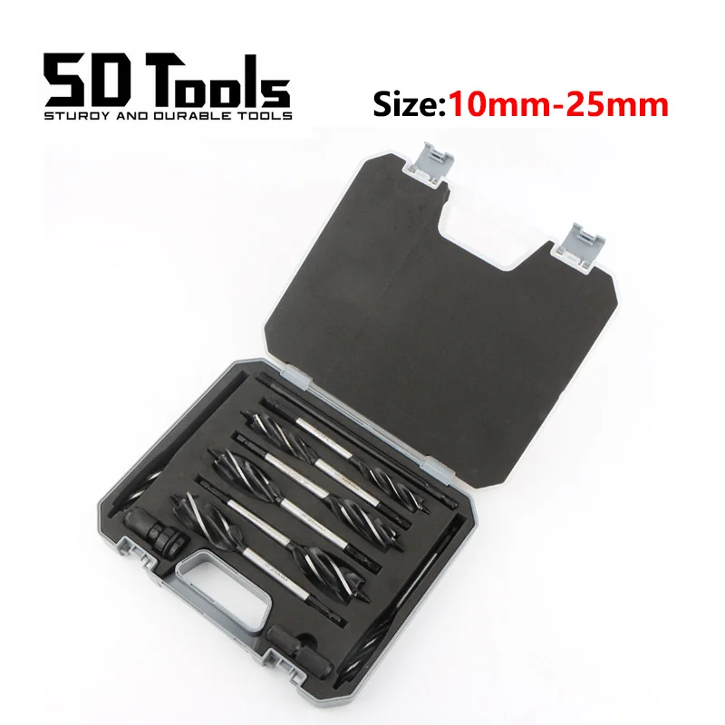 

11Pcs/Set Woodworking Auger Drill Bits High Carbon Steel Hex Shank Four-blade Twist Drill Bit Set Woodworking Hole Opener Tools