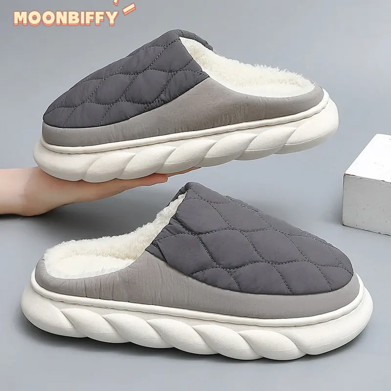

2023 Warm Winter Men Slippers Sandals Bedrooms Home Cotton Shoes Indoor Platform Footwear Famale Plush Couple Ladies Slippers
