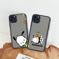 pochacco dog phone case for iphone 13 12 11 pro max mini xs 8 7 plus x se 2020 xr matte transparent cover