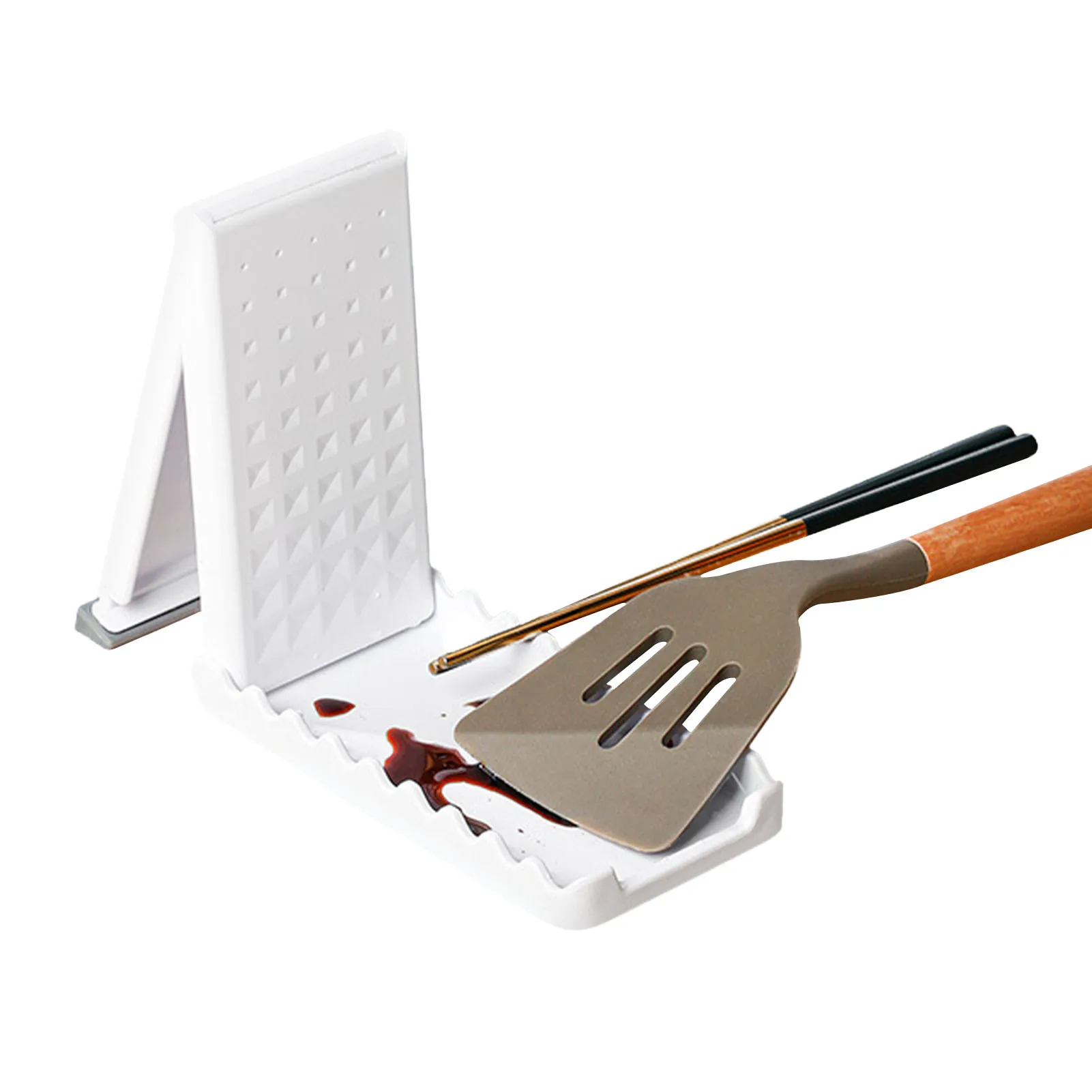 

Pot Lid Holder Spoon Rest Foldable Cooking Utensil Rest Spoon Tray Pot Lid Rack For Kitchen Ladle Spatula Tongs And Fork