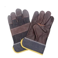 clothing accessories gloves resistant durable denim half leather welder gloves heat resistant work safety gloves welding metal