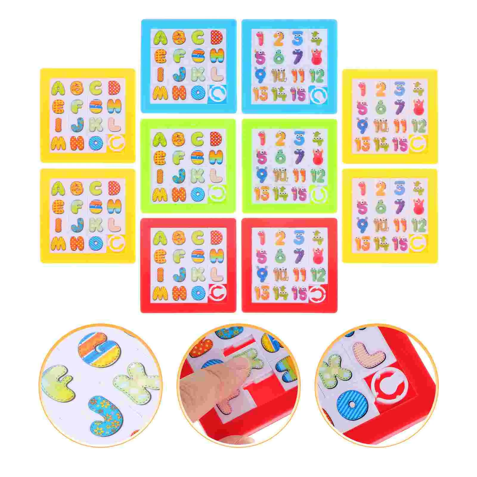 

10Pcs Funny Slide Number Puzzle Children Intelligence Toys Number Teaching Board