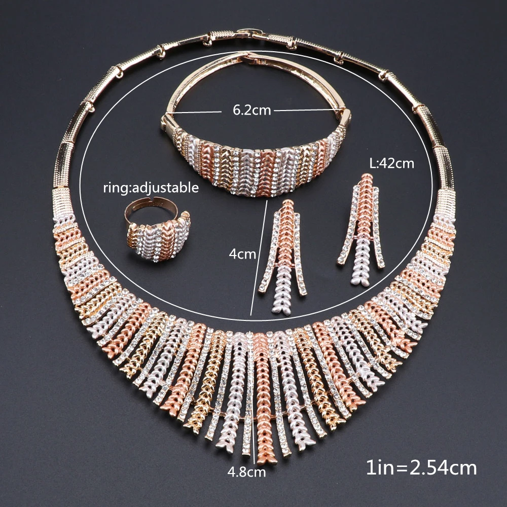 Модный свадебный комплект ювелирных изделий из Дубая Африки Нигерии