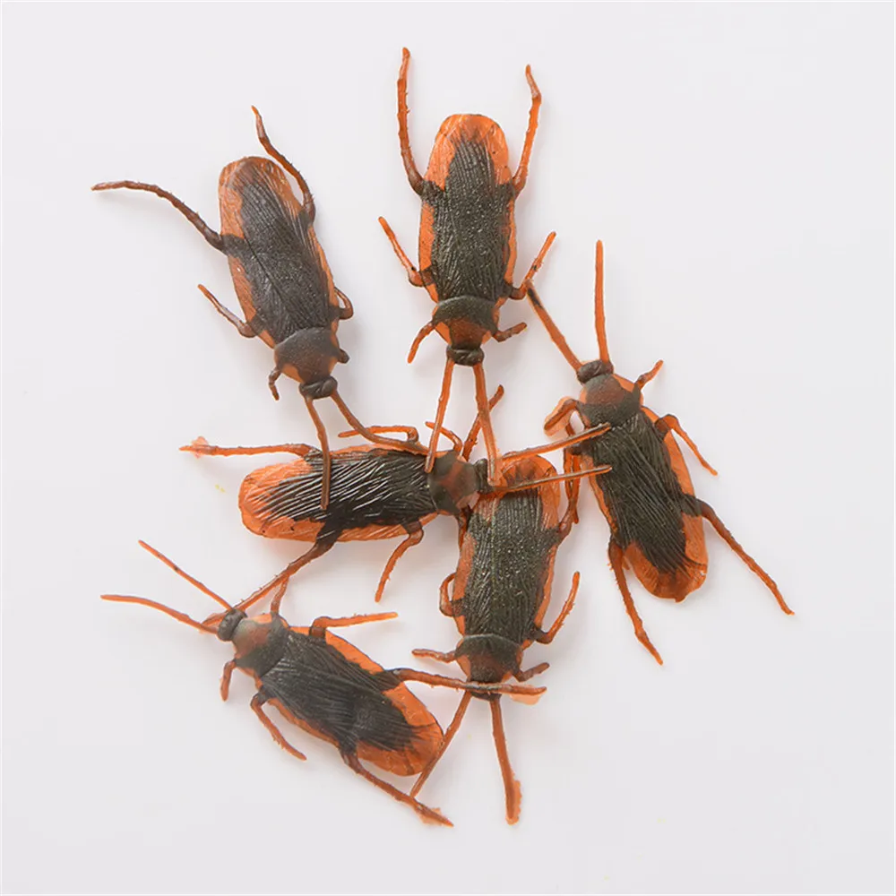 

60Pcs Halloween Prank Fake Roach Trick Joke Toys Simulation Cockroaches Funny Lifelike Rubber Insect for Horrify Party