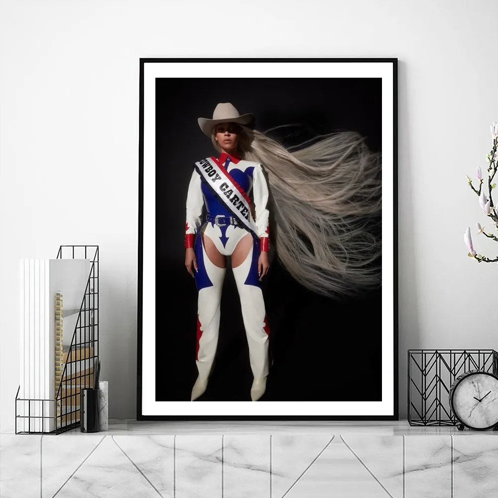 Постер B-Beyonce Cowboy Carter Singer Самоклеящиеся украшения для дома