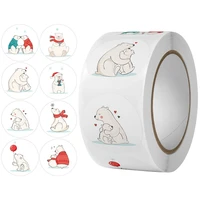500pcs new cartoon animals stickers sealing labels sticker for teacher kids child stationery 8 designs 1 inch 2 5cm sticker