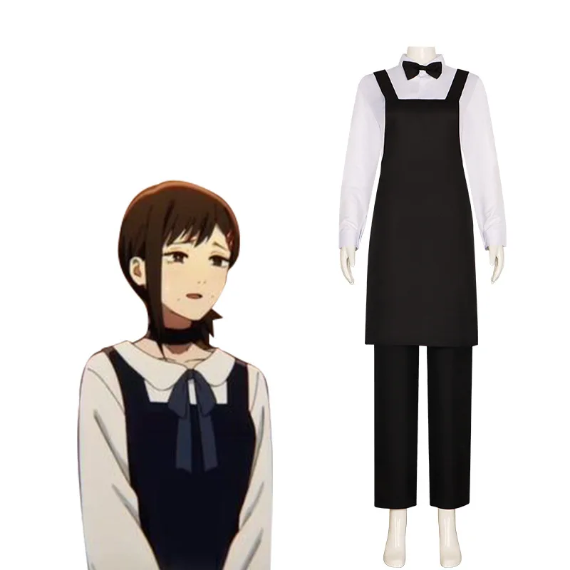 

Anime Chainsaw Man Higashiyama Kobeni Cosplay Costume Black Waiter Uniform Halloween Christmas Outfit