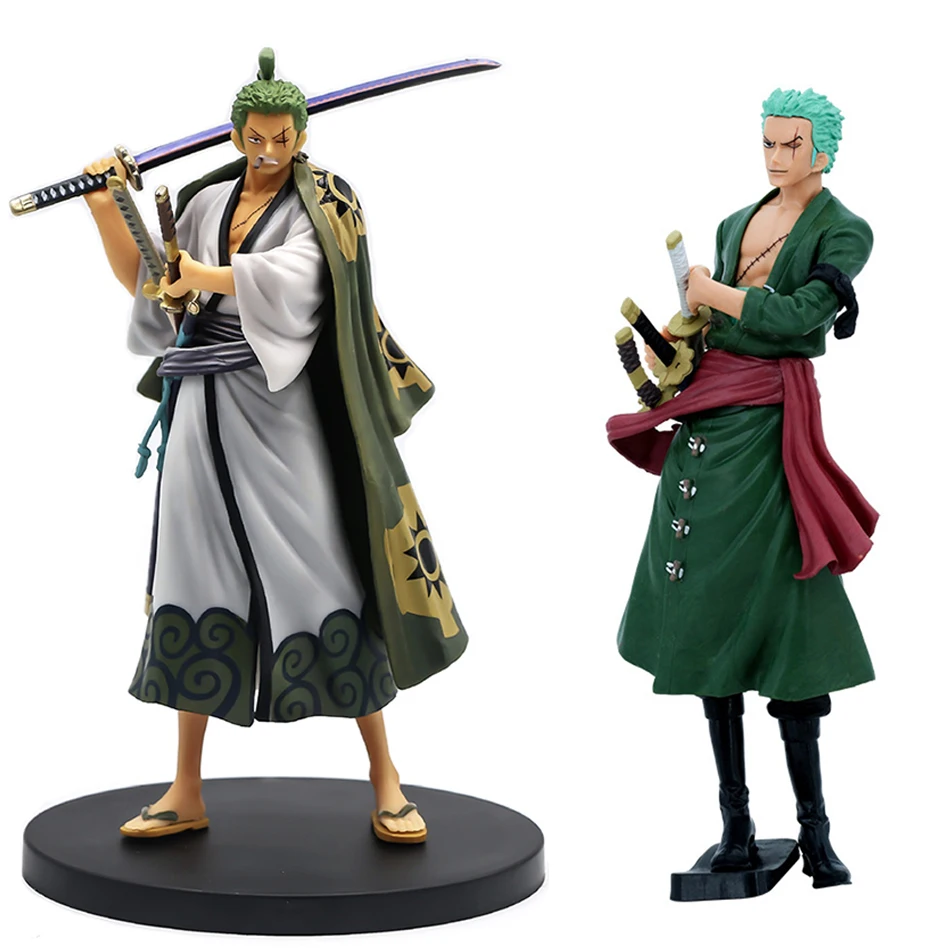 

Anime One Piece Figurine Ros Luffy Roronoa Zoro Statue Action Figure Monkey D Luffy Classic PVC Model Toys Kids Christmas Gift